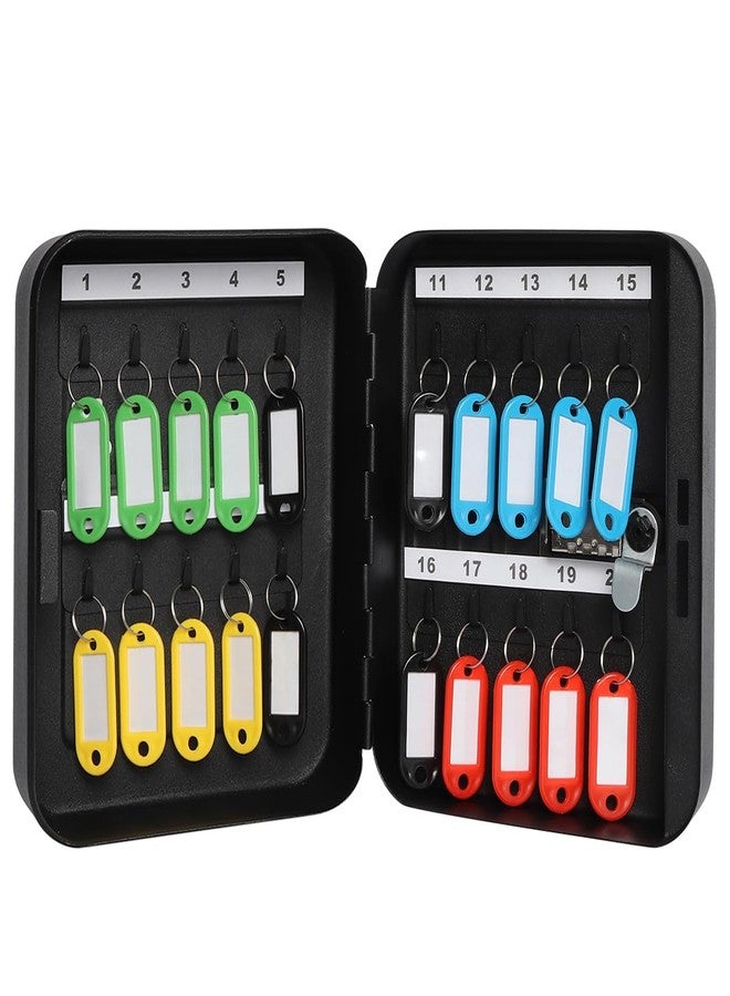 Decaller Secure Key Box with Combination Lock, Decaller Key Cabinet Wall Mount Lock Box with 20 Hooks, 7 4/5" x 6 1/5" x 2 4/5" - Image 2